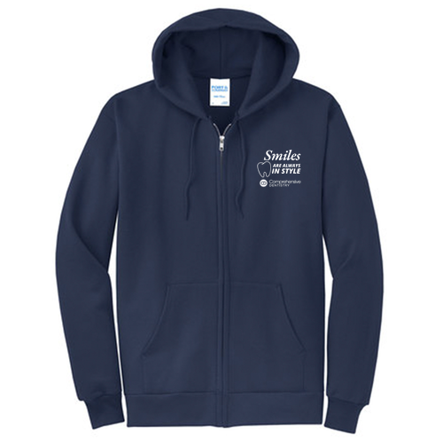 Full Zip Hooded Sweatshirt -- Navy