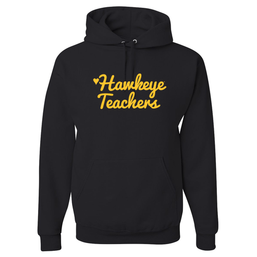 Hawkeye Teachers Jerzees 8 oz 50/50 Nublend Adult Hooded Sweatshirt -- Black
