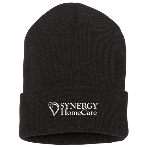 Yupoong Knit Hat with Cuff -- Black