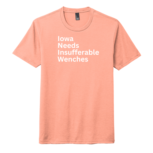 District Made Mens Perfect Tri Crew Tee -- Heathered Dusty Peach