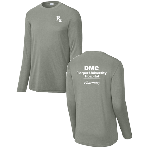 Mens/Unisex Sport Tek Long Sleeve Competitor Wicking Tee -- Grey Concrete Heather