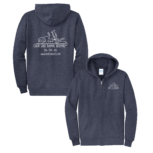 Port and Company Classic Full Zip Hooded Sweatshirt -- Heather Navy