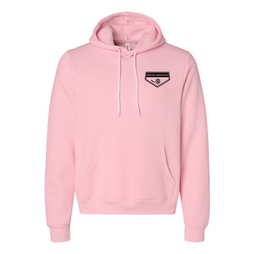 Boyne Mountain Logo 2 Black Ink -- Pullover Hooded Sweatshirt Pink