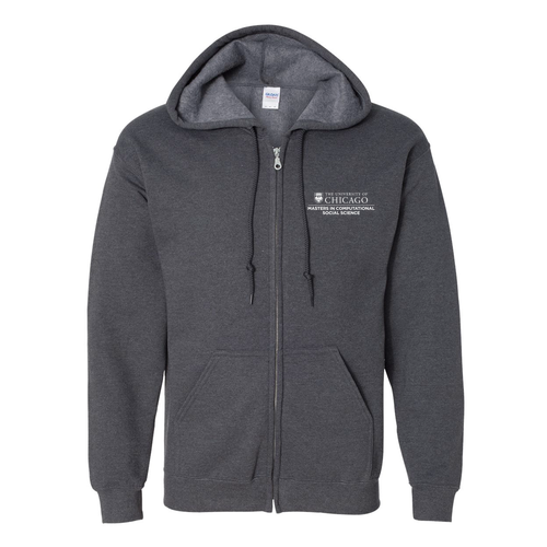 Gildan Full Zip Hooded Sweatshirt -- Dark Heather