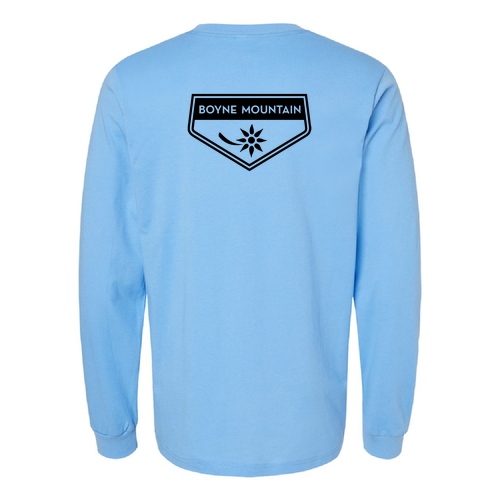 Boyne Mountain Logo 2 Black Ink -- Long Sleeve Carolina Blue