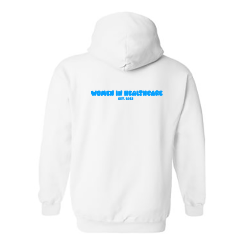 Blue WIH Gildan Heavy Blend Hooded Sweatshirt -- White