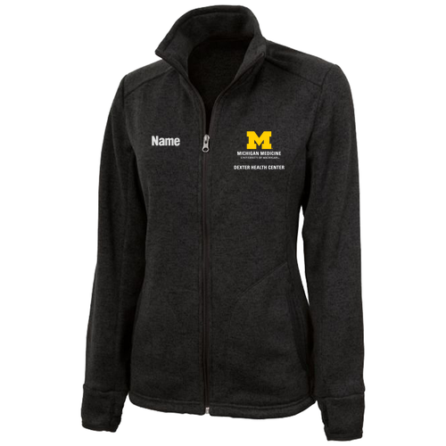 Ladies Charles River Heathered Fleece Jacket -- Black Heather