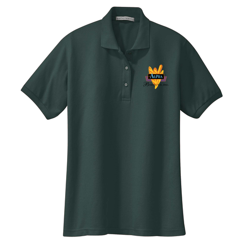 Port Authority Ladies Silk Touch Sport Shirt. -- Dark Green