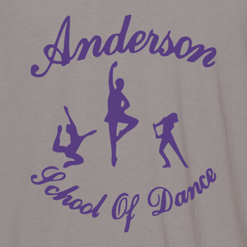 Comfort Colors Youth Ring Spun Cotton Tee Full Front Purple Print -- Grey