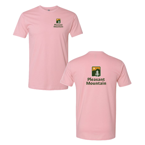 Pleasant Mountain Logo 2 Full color -- Short Sleeve Light Pink