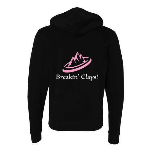 Breakin' Clays Full-Zip Hooded Sweatshirt -- Black (PINK)