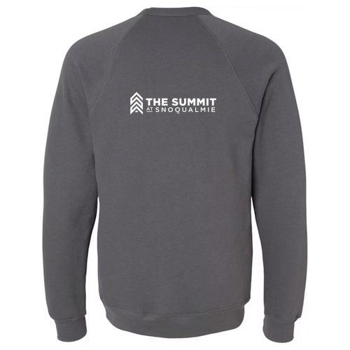 The Summit at Snoqualmie Logo 2 White Ink -- Crewneck Sweatshirt Asphalt