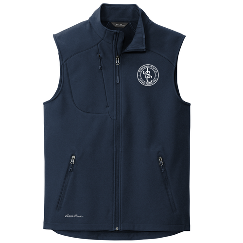 Eddie Bauer Stretch Soft Shell Vest -- River Blue Navy EMBROIDERED