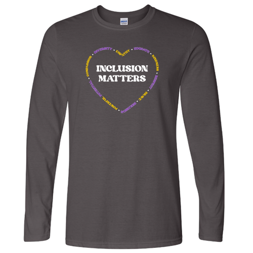 Mens/Unisex Gildan Softstyle Longsleeve T Shirt -- Charcoal, BCSC Logo