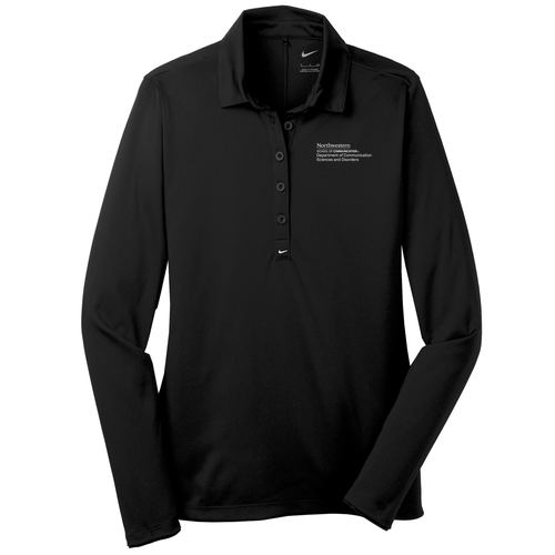 Nike Golf Ladies Long Sleeve Dri Fit Stretch Tech Polo -- Black