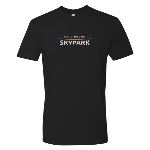 Gatlinburg Skypark Logo 1 Grey & Orange Ink -- Short Sleeve Black