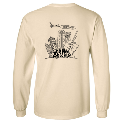 Gildan Ultra Cotton Longsleeve Basic T-Shirt -- Natural