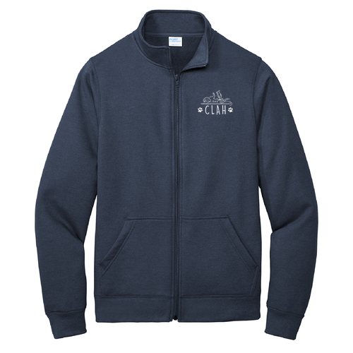 Port and Company Core Fleece Cadet Full-Zip Sweatshirt -- Navy