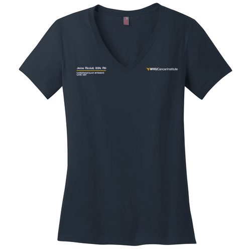District Made Ladies Perfect Weight V-Neck Tee -- New Navy