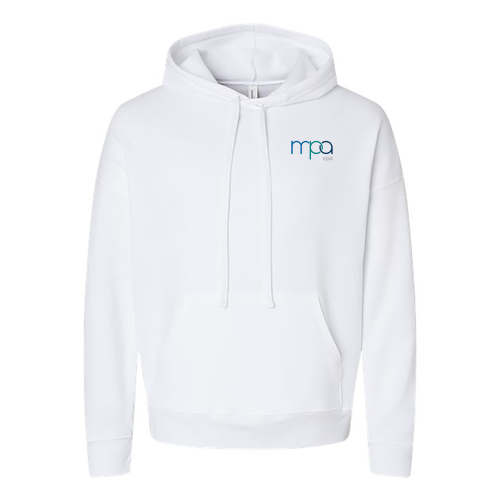 Full Color Logo BELLA + CANVAS Sponge Fleece Drop Shoulder Hoodie -- White