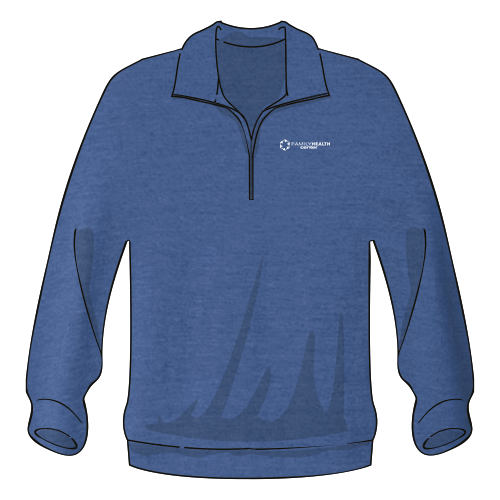 Embroidered Port & Company Core Fleece 1/4 Zip Sweatshirt -- Heather Royal