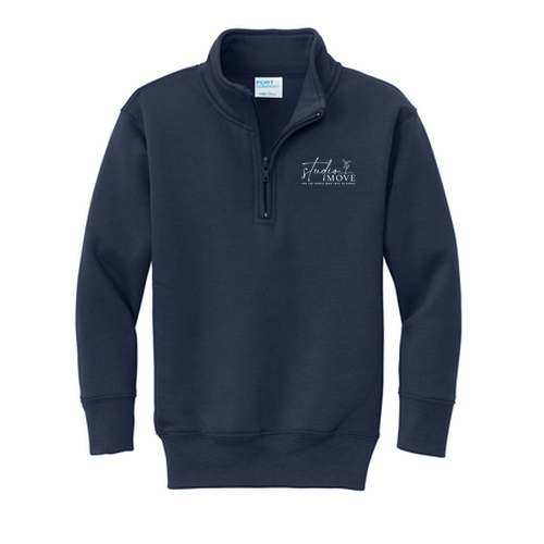 Port & Company Youth Core Fleece 1/4-Zip Pullover Sweatshirt -- Navy