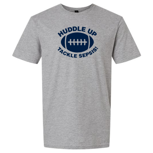 Gildan SoftStyle Fitted T-Shirt -- Sport Grey, Huddle Up Tackle Sepsis