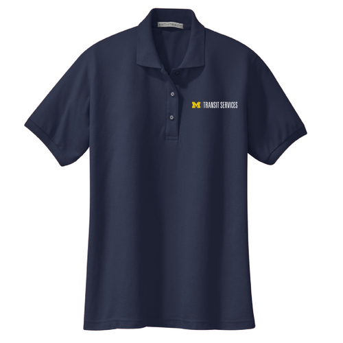 Ladies Port Authority Silk Touch Sport Shirt. -- Navy