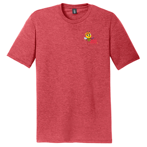 District Made Mens Perfect Tri Crew Tee Fiesta -- Red Frost