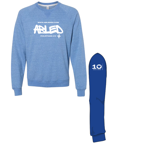 Jerzees Snow Heather French Terry Crewneck Sweatshirt -- Royal