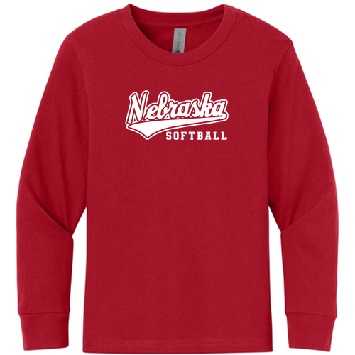 Softball Script Youth Long Sleeve Tee