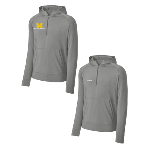 Mens/Unisex Sport-Tek Sport-Wick Stretch 1/2-Zip Hoodie -- Charcoal Grey