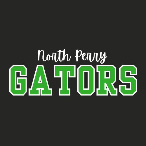North Perry Gators (Text) -- Gildan Heavy Blend Hooded Sweatshirt -- Black