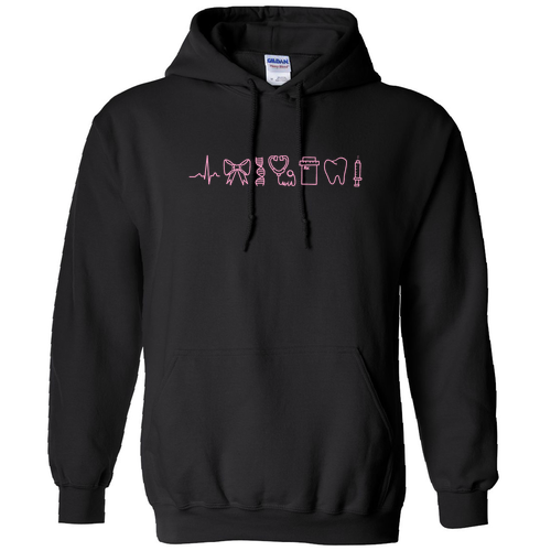 Stethoscope Gildan Heavy Blend Hooded Sweatshirt -- Black