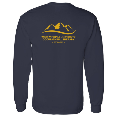 Mountain Design Gildan Heavy Cotton Long Sleeve Basic T-Shirt -- Navy