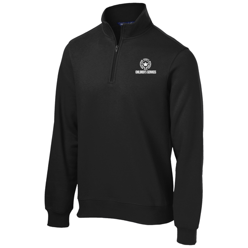 Sport Tek Quarter Zip Sweatshirt -- Black