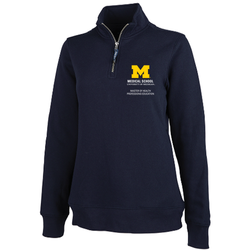 Ladies Charles River Crosswind Quarter Zip Sweatshirt -- Navy
