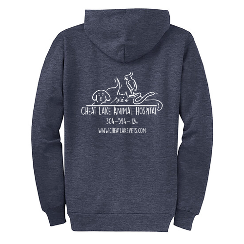 Port and Company Classic Full Zip Hooded Sweatshirt -- Heather Navy