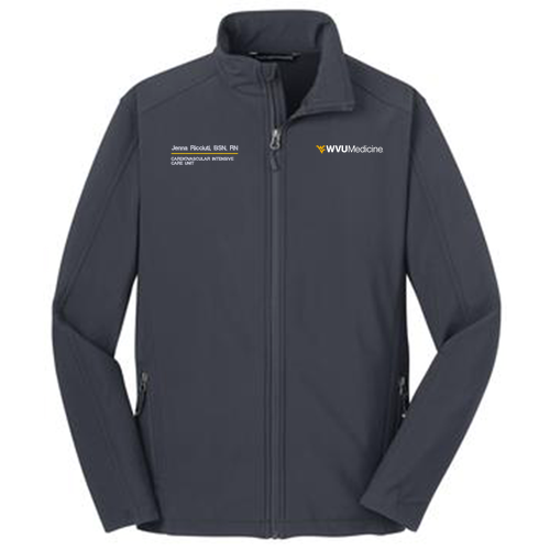 Embroidered Port Authority Core Soft Shell Jacket -- Battleship Grey