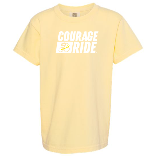 Comfort Colors Youth Garment-Dyed Heavyweight T-Shirt -- Butter with White