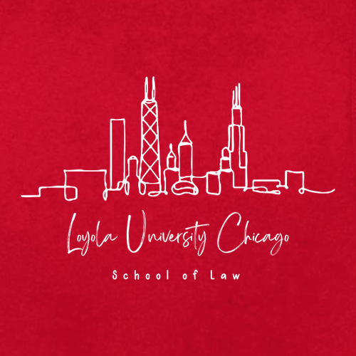 Chicago Skyline Baby Tee -- Solid Red Blend