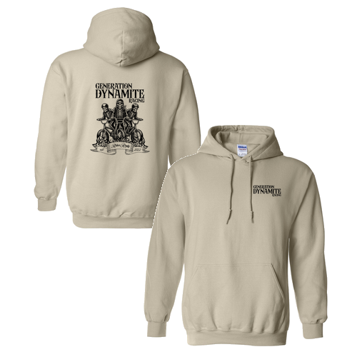 Gildan Heavy Blend Skeleton Riders Ready Hooded Sweatshirt -- Sand