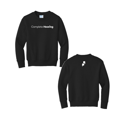 Youth Complete Hearing Crewneck Sweatshirt -- Jet Black