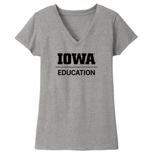 District Womens Re-Tee V-Neck -- Light Heather Grey