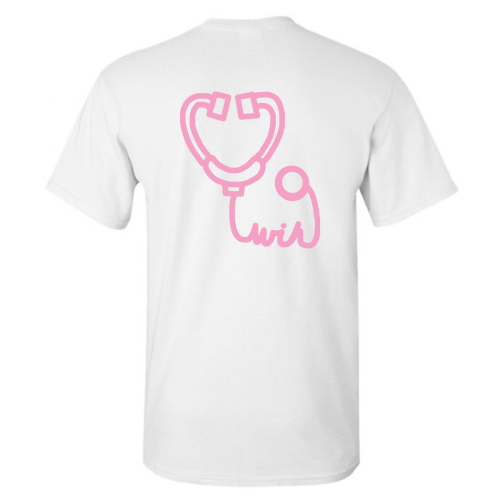 Stethoscope Gildan Heavy Cotton Basic T-Shirt -- White
