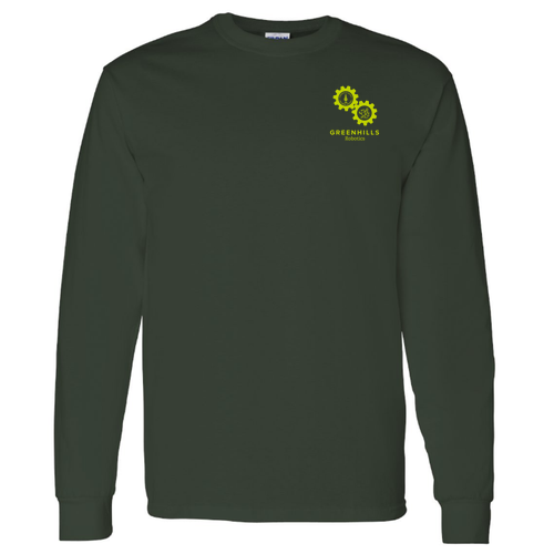 Mens/Unisex Gildan Heavy Cotton Longsleeve Basic T-Shirt -- Forest Green