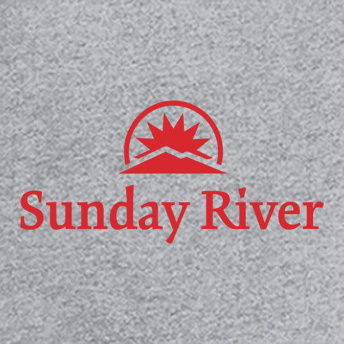 Sunday River Logo 2 Red Ink -- Long Sleeve Heather Grey