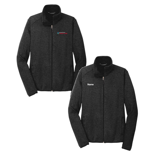 Port Authority Sweater Fleece Jacket -- Black Heather