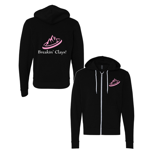 Breakin' Clays Full-Zip Hooded Sweatshirt -- Black (PINK)