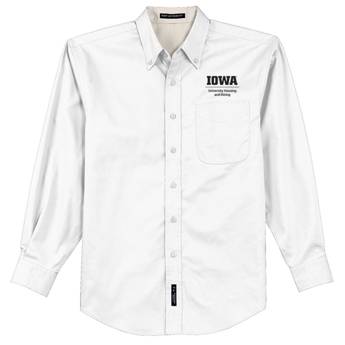 Port Authority Mens Easy Care Long Sleeve Shirt -- White / Light Stone